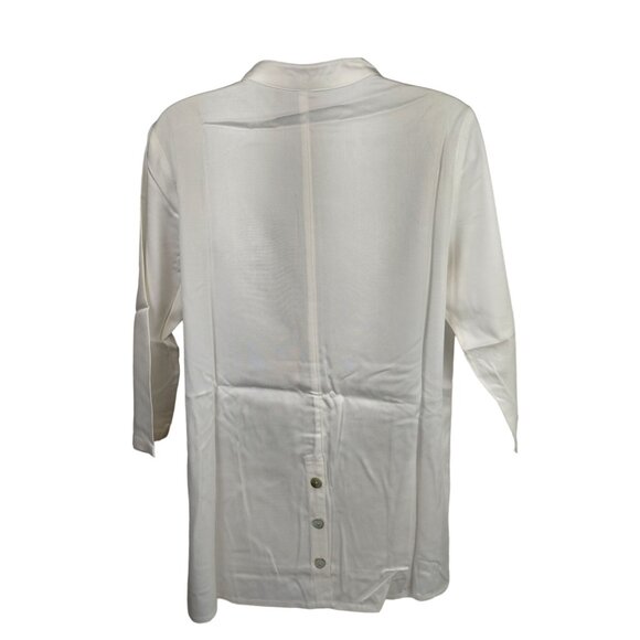 Soft Surroundings Womens White Button-Up 3/4 Sleeve Tunic - Picture 2 of 9